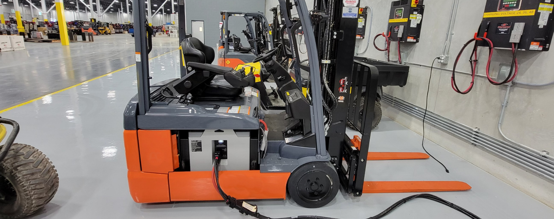raymond forklift battery watering system